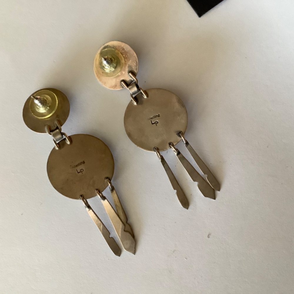 Native American Sterling Earrings- Dramatic - image 2